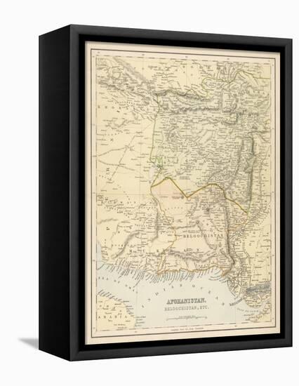 Map of Afghanistan and Beluchistan-null-Framed Premier Image Canvas