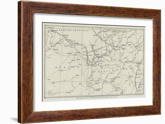 Map of Afghanistan and the Adjacent Territories of Russian Turkestan, Persia, and India-null-Framed Premium Giclee Print