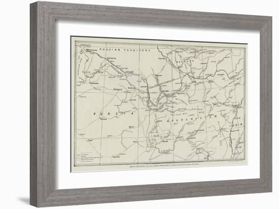 Map of Afghanistan and the Adjacent Territories of Russian Turkestan, Persia, and India-null-Framed Giclee Print