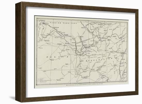 Map of Afghanistan and the Adjacent Territories of Russian Turkestan, Persia, and India-null-Framed Giclee Print