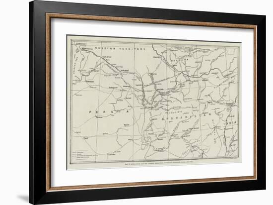 Map of Afghanistan and the Adjacent Territories of Russian Turkestan, Persia, and India-null-Framed Giclee Print