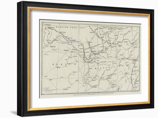 Map of Afghanistan and the Adjacent Territories of Russian Turkestan, Persia, and India-null-Framed Giclee Print