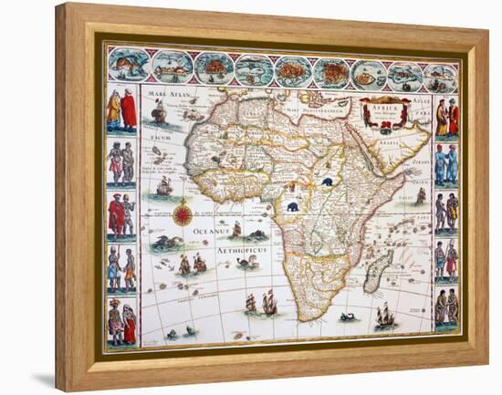 Map Of Africa, 1630-Willem Janszoon Blaeu-Framed Premier Image Canvas