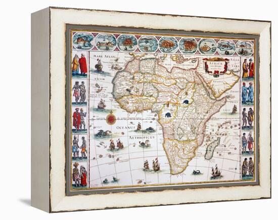 Map Of Africa, 1630-Willem Janszoon Blaeu-Framed Premier Image Canvas