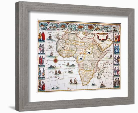 Map Of Africa, 1630-Willem Janszoon Blaeu-Framed Giclee Print