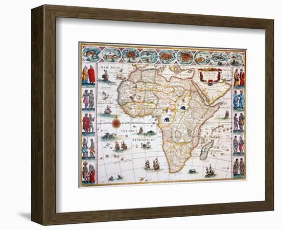 Map Of Africa, 1630-Willem Janszoon Blaeu-Framed Giclee Print