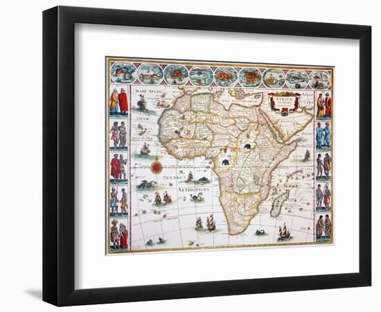 Map Of Africa, 1630-Willem Janszoon Blaeu-Framed Giclee Print