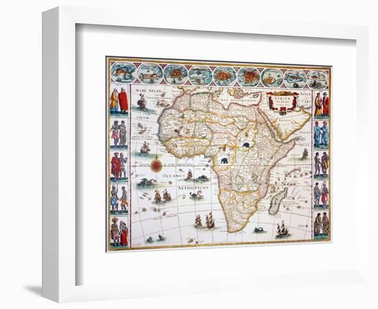 Map Of Africa, 1630-Willem Janszoon Blaeu-Framed Giclee Print