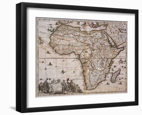 Map of Africa, 1688-Science Source-Framed Giclee Print