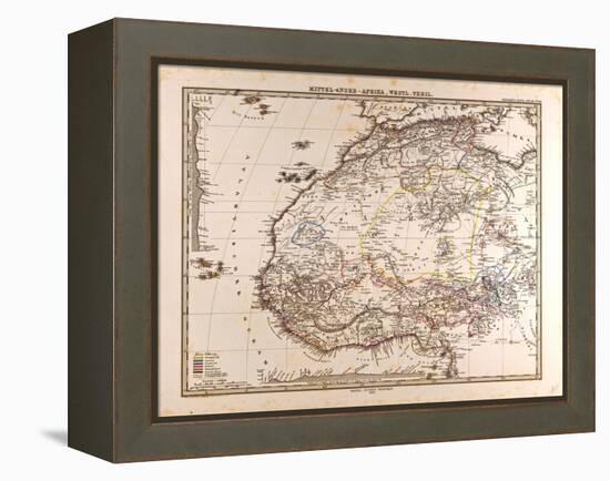 Map of Africa, 1875-null-Framed Premier Image Canvas