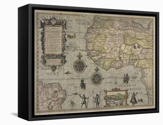 Map of Africa and Brazil, Amsterdam, ca. 1595-Petrus Plancius-Framed Premier Image Canvas