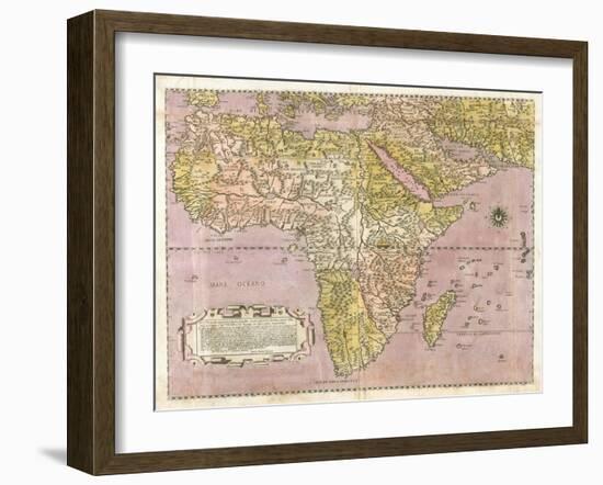 Map of Africa by Paolo Forlani Veronese-null-Framed Giclee Print