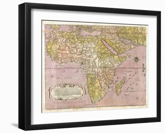 Map of Africa by Paolo Forlani Veronese-null-Framed Giclee Print