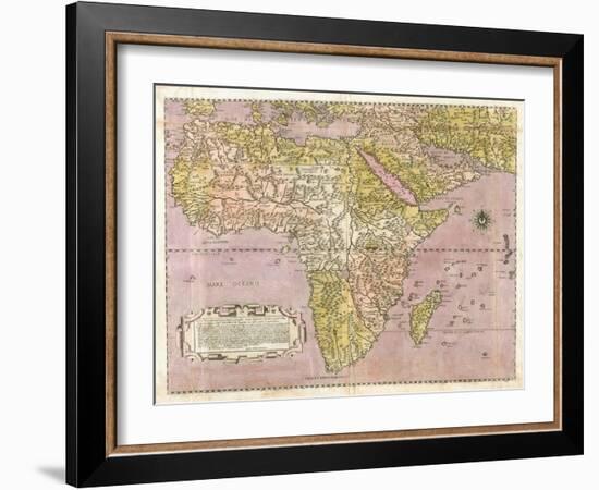 Map of Africa by Paolo Forlani Veronese-null-Framed Giclee Print