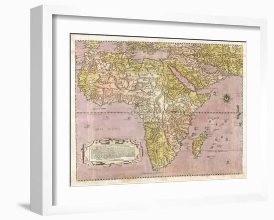 Map of Africa by Paolo Forlani Veronese-null-Framed Giclee Print