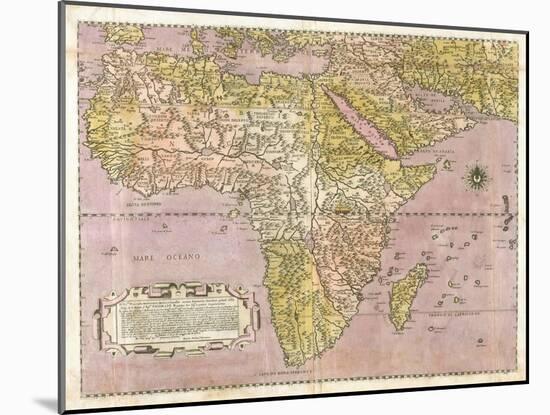 Map of Africa by Paolo Forlani Veronese-null-Mounted Giclee Print