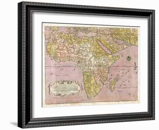 Map of Africa by Paolo Forlani Veronese-null-Framed Giclee Print