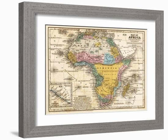 Map of Africa, c.1839-Samuel Augustus Mitchell-Framed Art Print