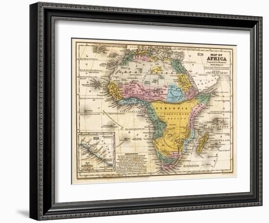 Map of Africa, c.1839-Samuel Augustus Mitchell-Framed Art Print