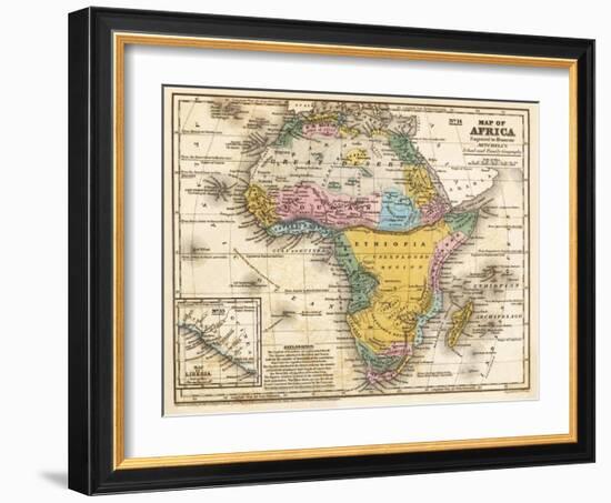 Map of Africa, c.1839-Samuel Augustus Mitchell-Framed Art Print