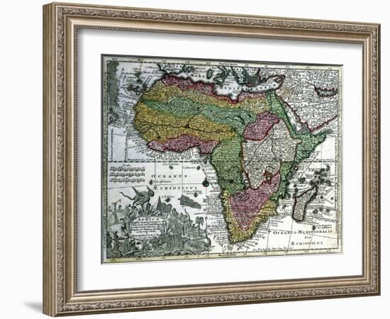 Map of Africa, from 'Atlas Minor', Published in Augsburg, First Half of Eighteenth Century-Georg Matthäus Seutter-Framed Giclee Print