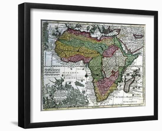 Map of Africa, from 'Atlas Minor', Published in Augsburg, First Half of Eighteenth Century-Georg Matthäus Seutter-Framed Giclee Print