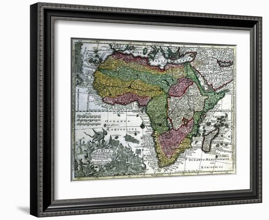 Map of Africa, from 'Atlas Minor', Published in Augsburg, First Half of Eighteenth Century-Georg Matthäus Seutter-Framed Giclee Print