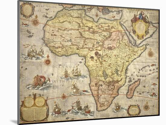 Map of Africa in 1686-Joan Blaeu-Mounted Giclee Print