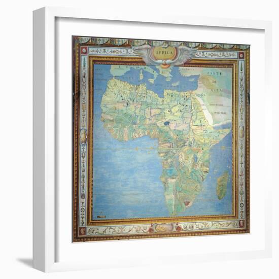 Map of Africa, in the Sala Del Mappamondo-Antonio Giovanni de Varese-Framed Giclee Print