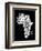 Map of Africa Map, Text Art-Michael Tompsett-Framed Art Print