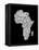 Map of Africa Map, Text Art-Michael Tompsett-Framed Stretched Canvas