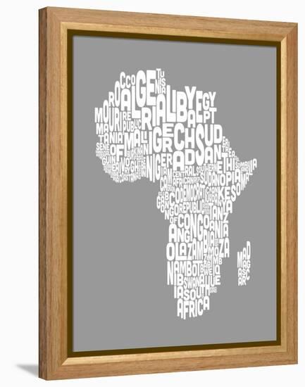 Map of Africa Map, Text Art-Michael Tompsett-Framed Stretched Canvas