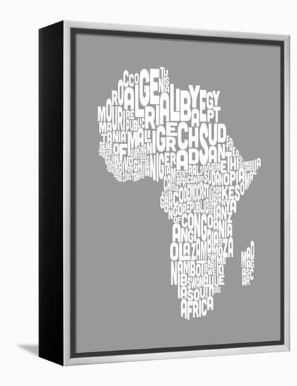 Map of Africa Map, Text Art-Michael Tompsett-Framed Stretched Canvas