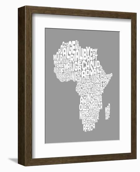 Map of Africa Map, Text Art-Michael Tompsett-Framed Art Print