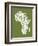 Map of Africa Map, Text Art-Michael Tompsett-Framed Art Print