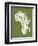 Map of Africa Map, Text Art-Michael Tompsett-Framed Art Print