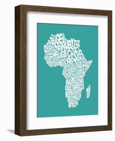 Map of Africa Map, Text Art-Michael Tompsett-Framed Art Print