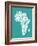 Map of Africa Map, Text Art-Michael Tompsett-Framed Art Print