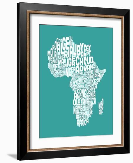 Map of Africa Map, Text Art-Michael Tompsett-Framed Art Print