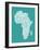 Map of Africa Map, Text Art-Michael Tompsett-Framed Art Print