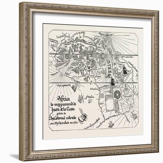 Map of Africa of the Time of Henry VII-null-Framed Giclee Print