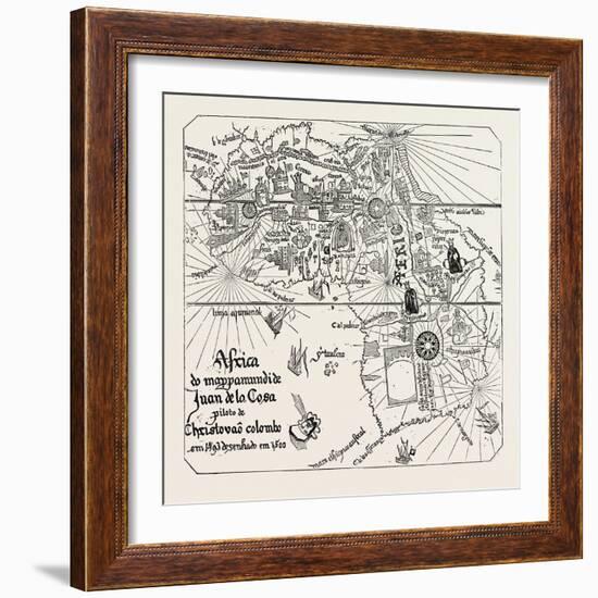 Map of Africa of the Time of Henry VII-null-Framed Giclee Print