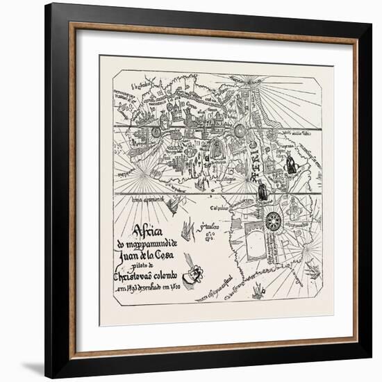 Map of Africa of the Time of Henry VII-null-Framed Giclee Print