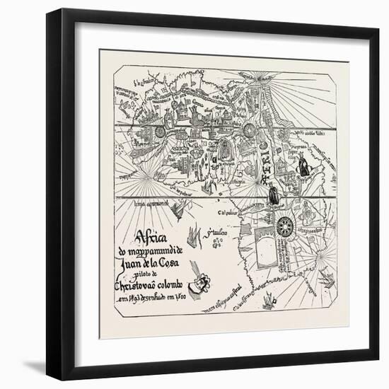 Map of Africa of the Time of Henry VII-null-Framed Giclee Print