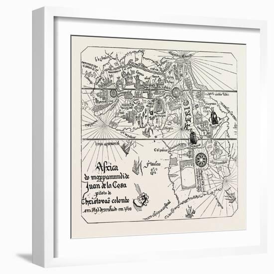 Map of Africa of the Time of Henry VII-null-Framed Giclee Print