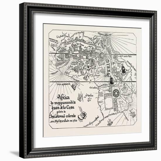 Map of Africa of the Time of Henry VII-null-Framed Giclee Print