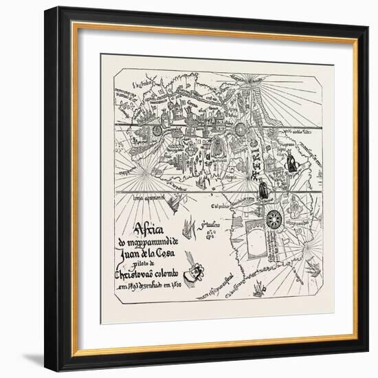 Map of Africa of the Time of Henry VII-null-Framed Giclee Print