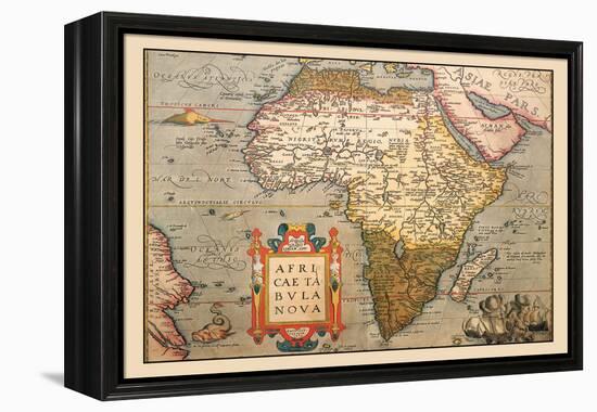 Map of Africa-Abraham Ortelius-Framed Stretched Canvas