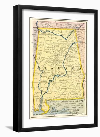 Map of Alabama-null-Framed Art Print