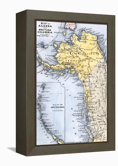 Map of Alaska, the Aleutian Islands, and British Columbia, 1872-null-Framed Premier Image Canvas